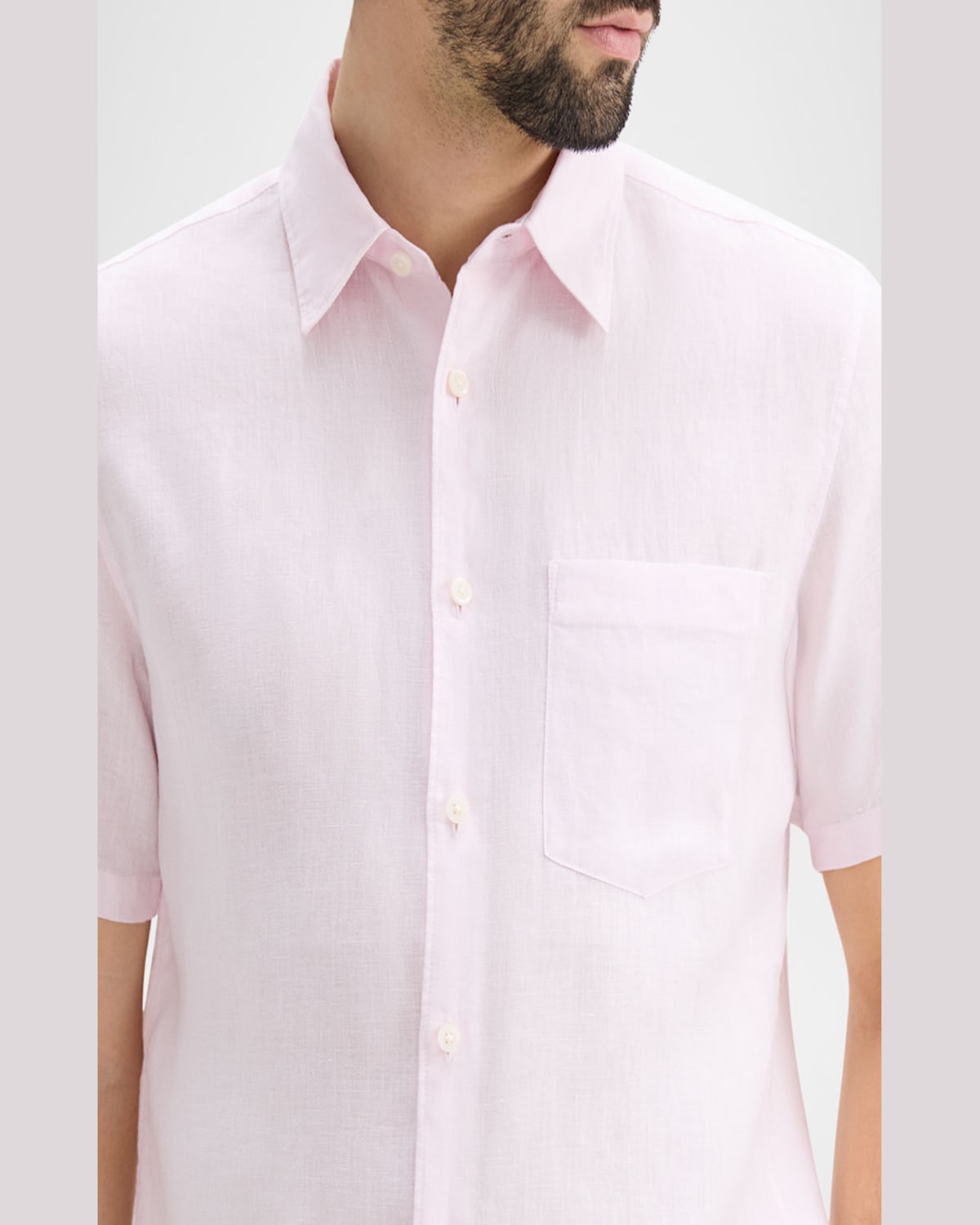 Theory Irving Short Sleeve Button Front Shirt In Dark Mocha