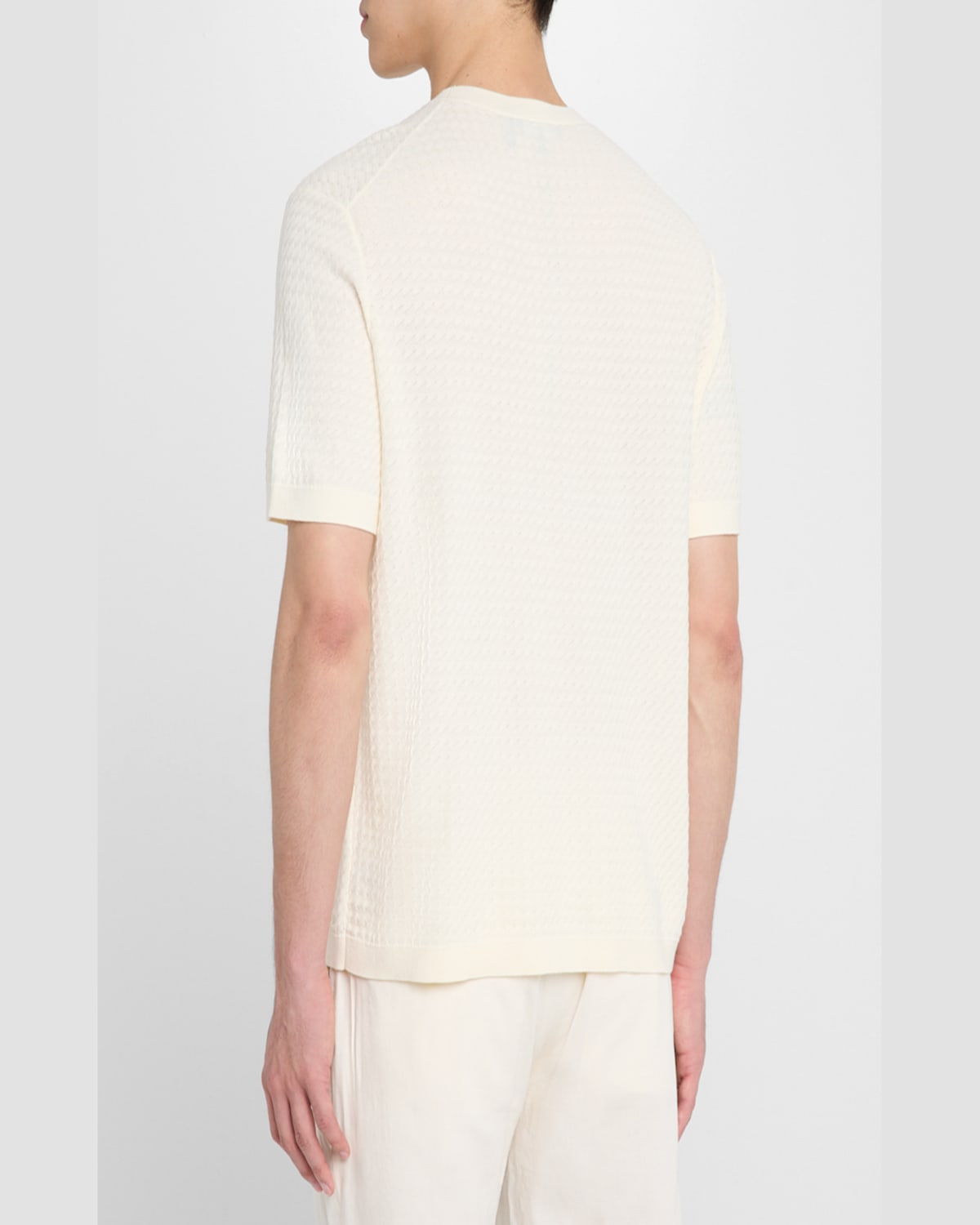 Theory Damian Tactile Cotton Short Sleeve Sweater In Egsh