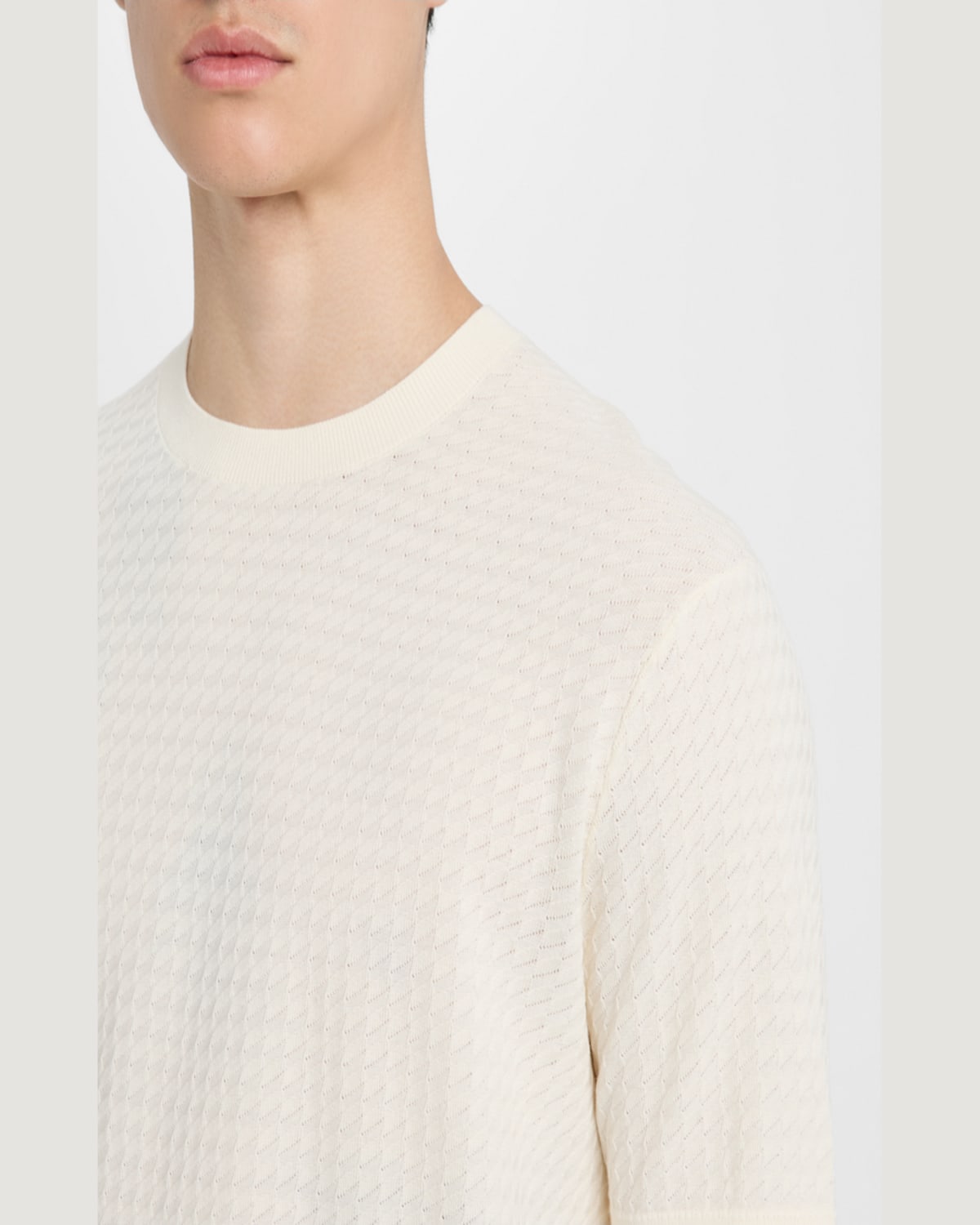 Theory Damian Tactile Cotton Short Sleeve Sweater In Egsh