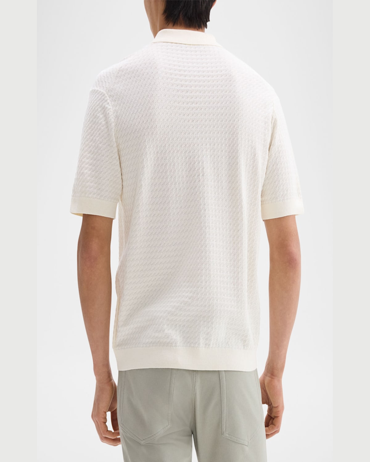 Theory Cairn Short Sleeve Organic Cotton Button-up Shirt In Rainstorm