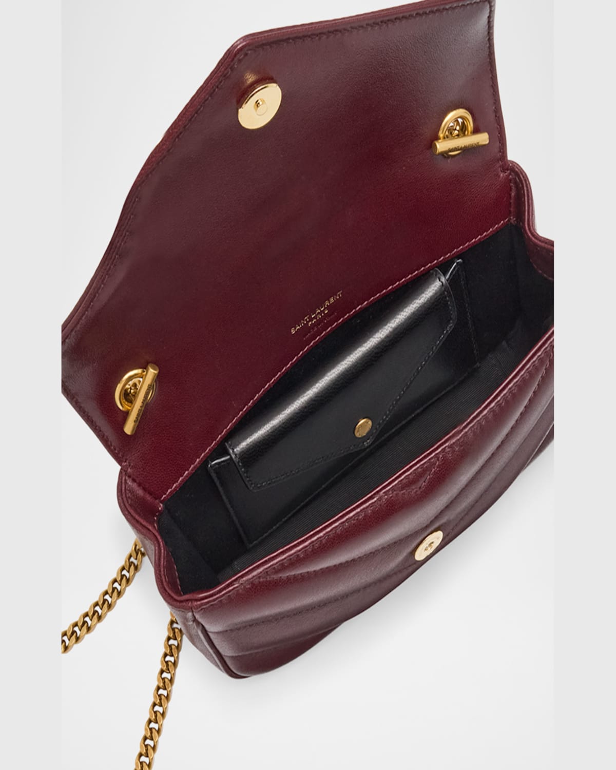 Saint Laurent Loulou Mini Ysl Chain Crossbody Bag In Quilted Leather