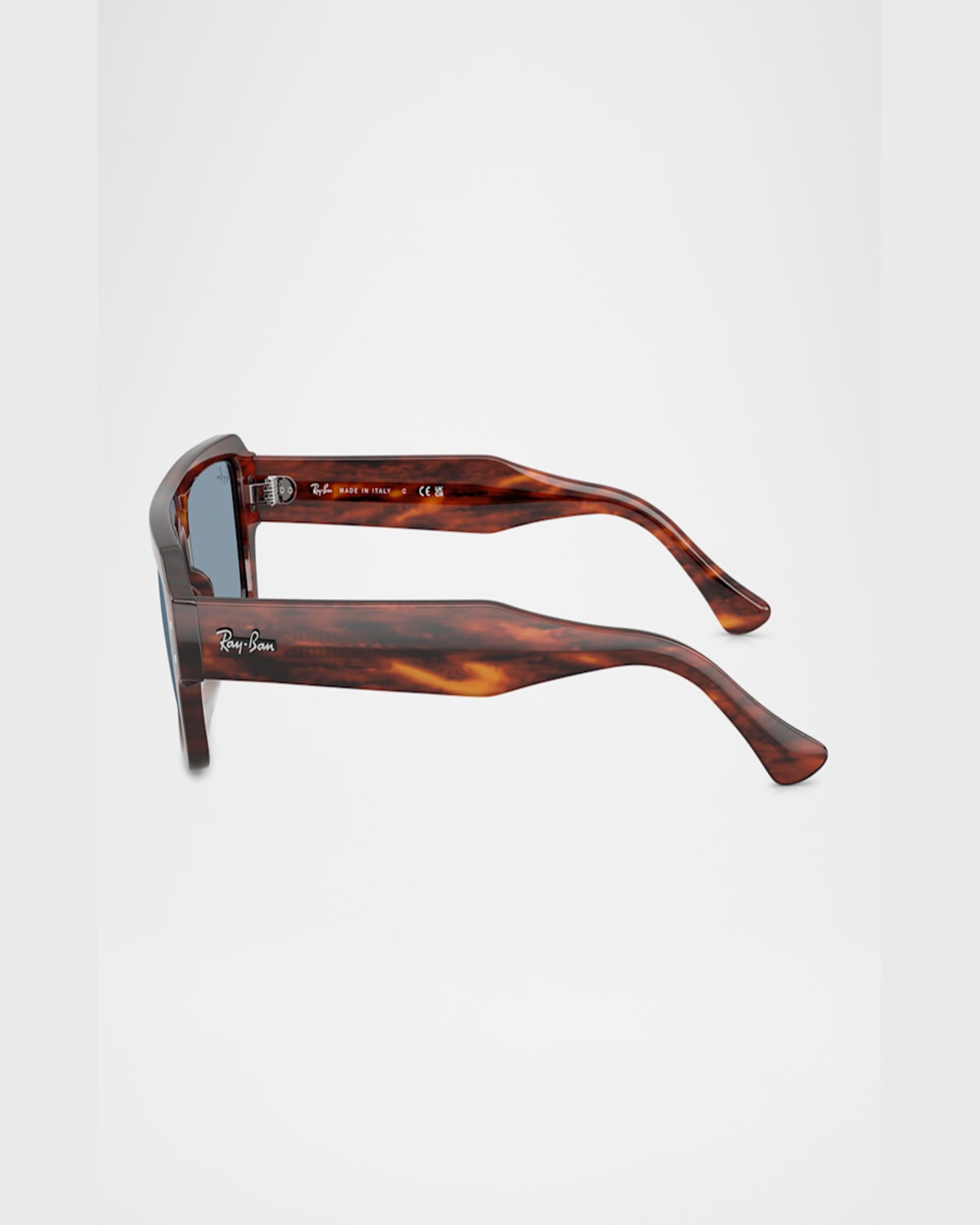 Ray Ban Rb4454 Havana Rectangular Sunglasses In Striped Havana