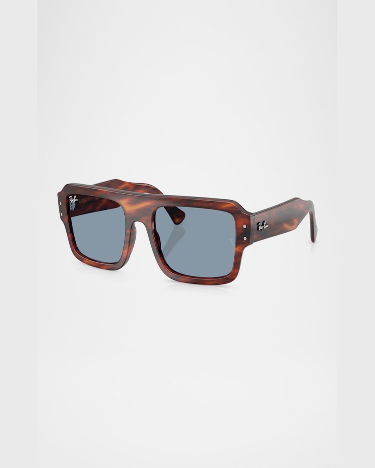 Ray Ban Rb4454 Havana Rectangular Sunglasses In Striped Havana