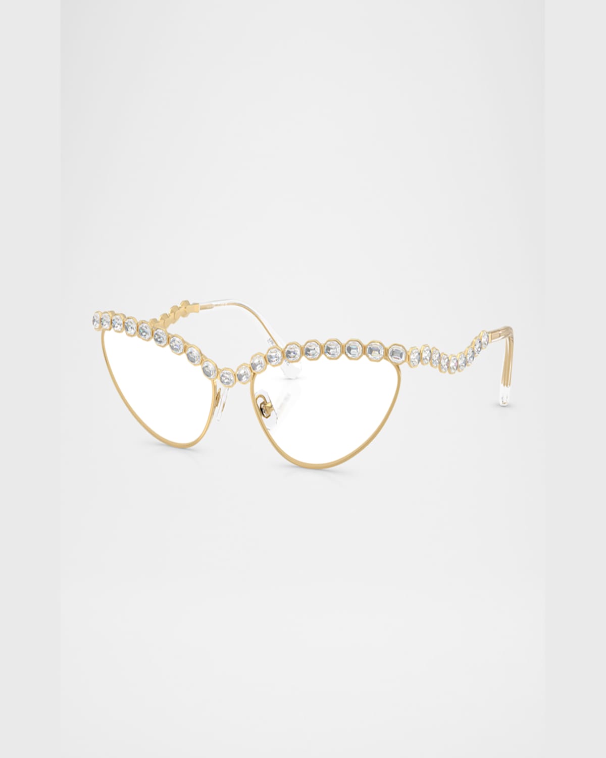 Shop Swarovski Sk1030 Crystal Cat-eye Metal Optical Frames