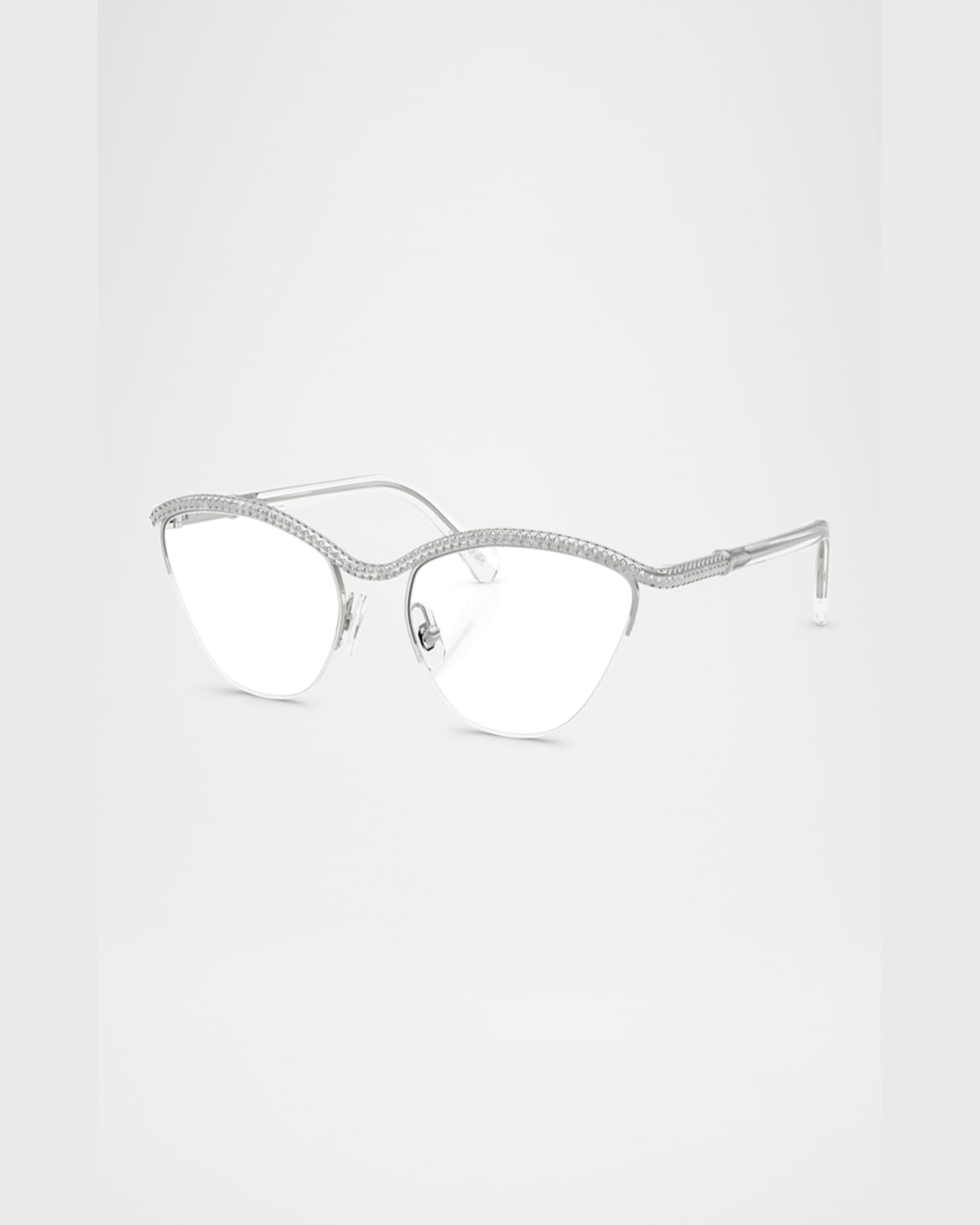 Swarovski Sk1026 Metal Oval Optical Glasses In Silver