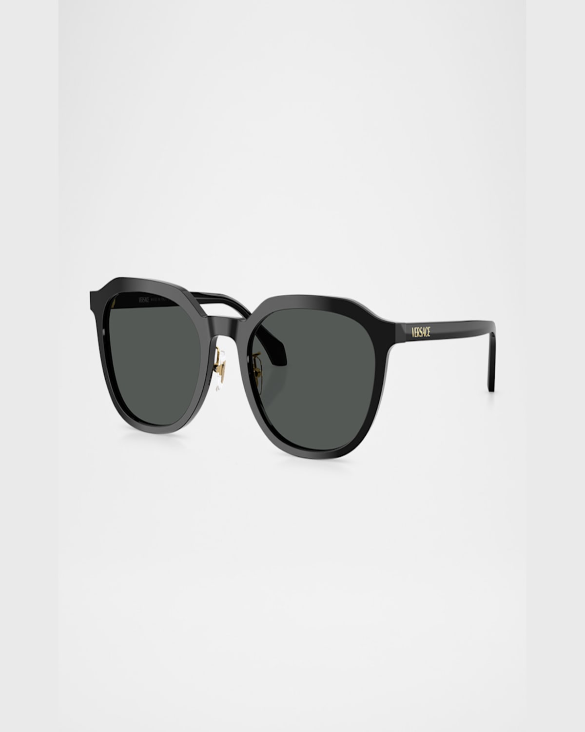 Versace Men's Ve4493d Round Sunglasses In Black