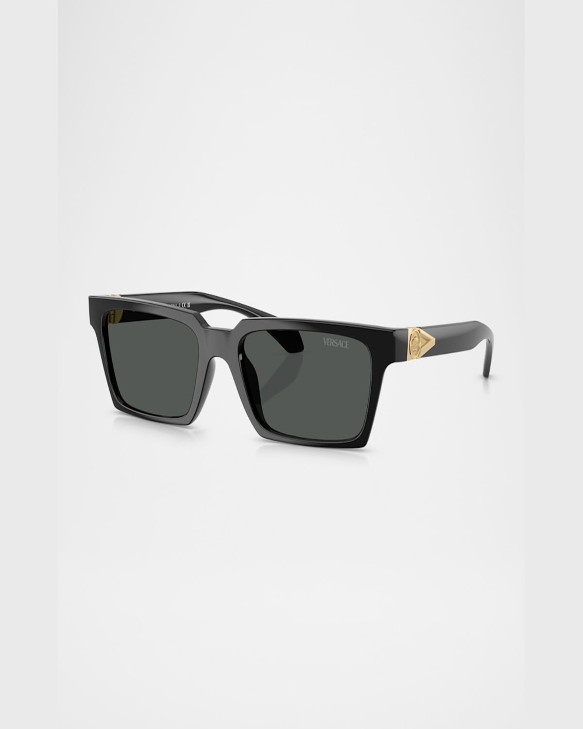 Versace 55mm Rectangular Sunglasses In Black