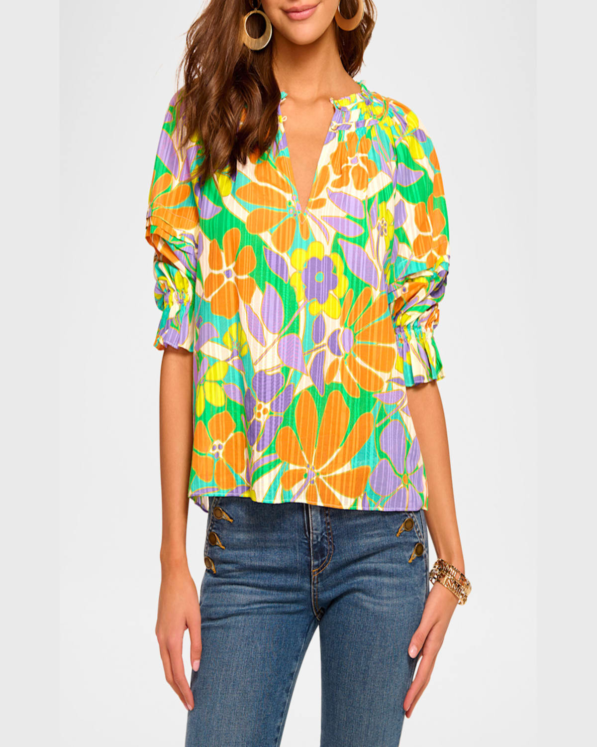 RAMY BROOK RETRO GARDEN TRIXIE BLOUSE 