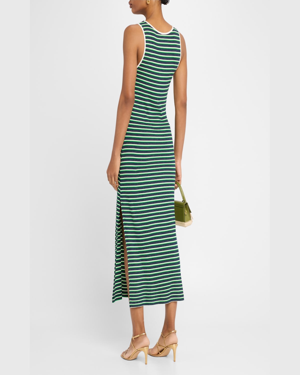Ramy Brook Everest Stripe Scoop-neck Midi Dress In Spring Navy Stripe Combo
