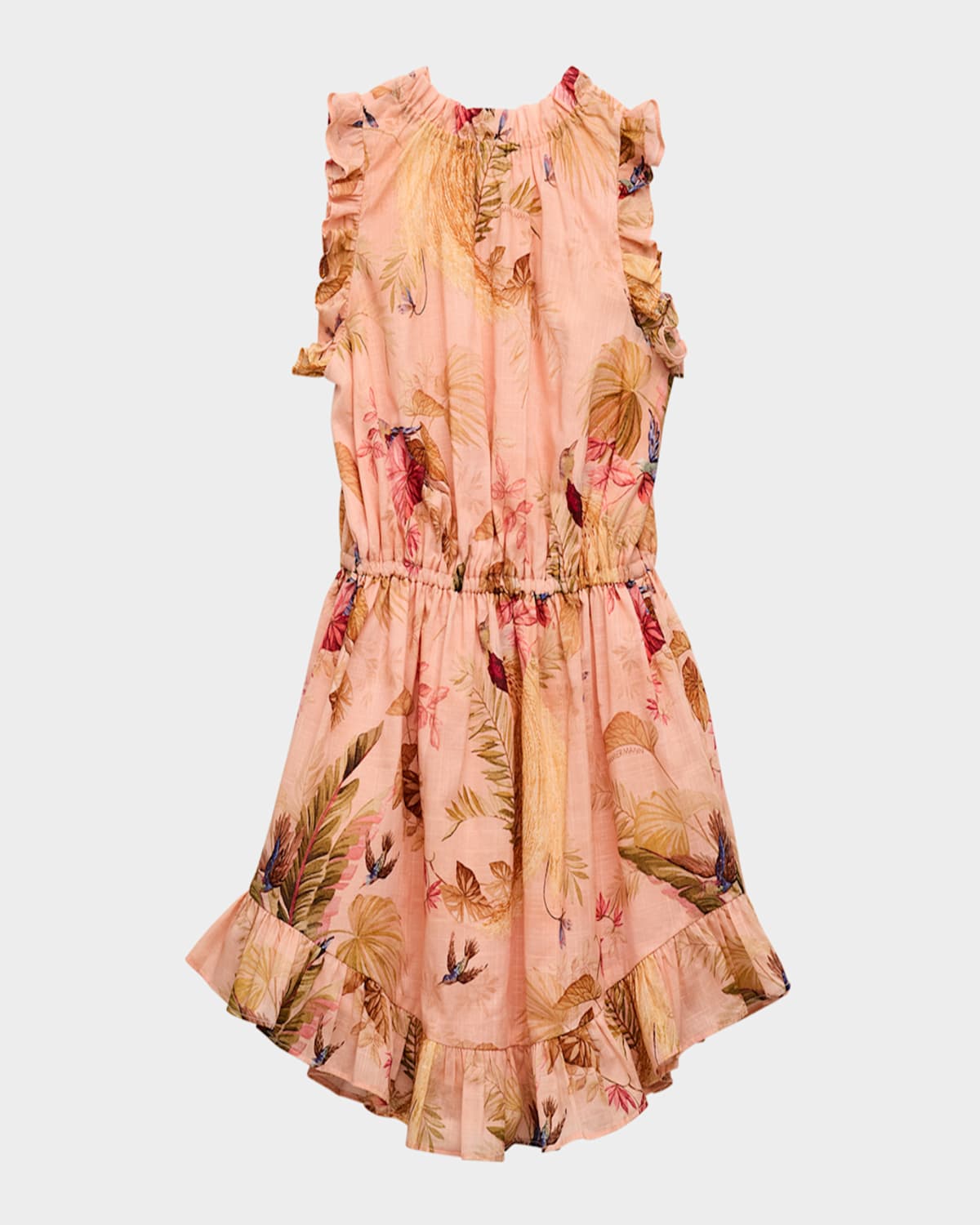 Zimmermann Cotton Rhiannon Flip Dress In Pink Palm Floral