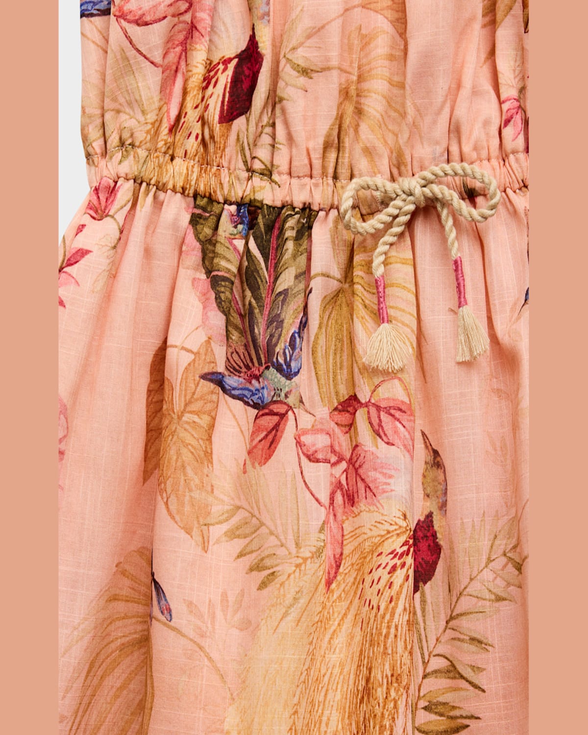Zimmermann Cotton Rhiannon Flip Dress In Pink Palm Floral