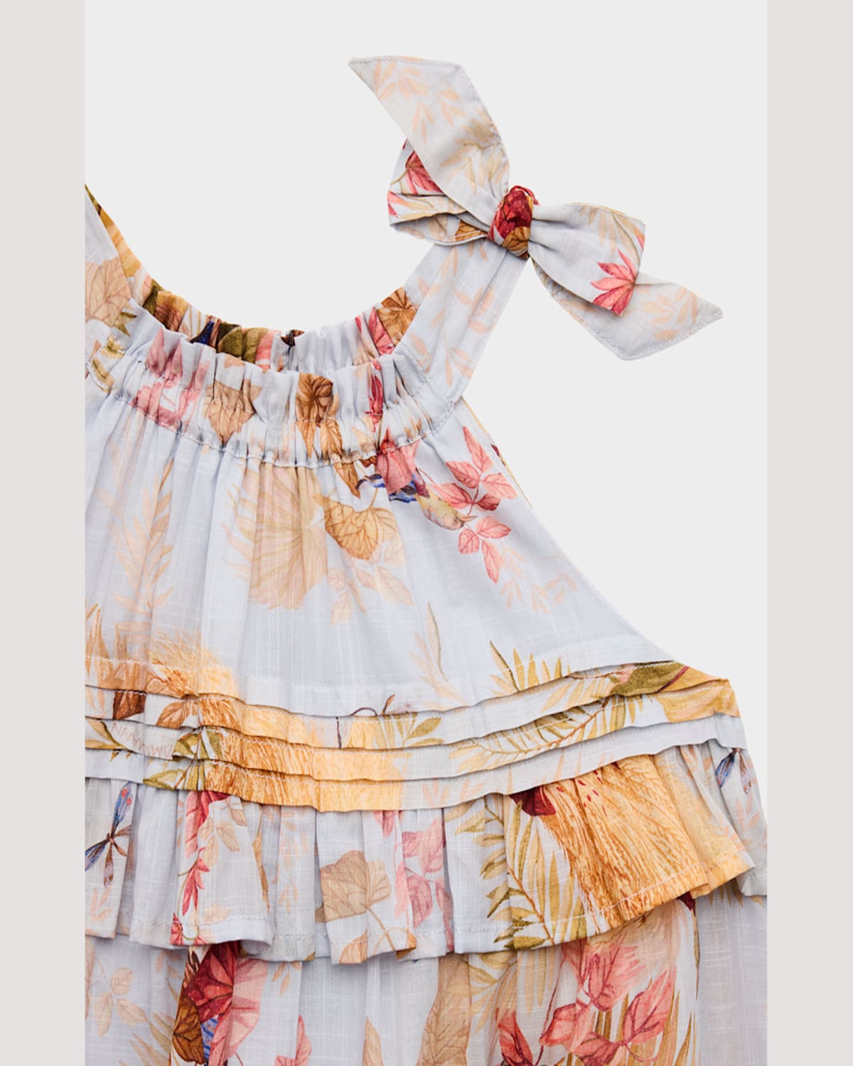 Zimmermann Cotton Rhiannon Swing Dress In Aqua Palm Floral