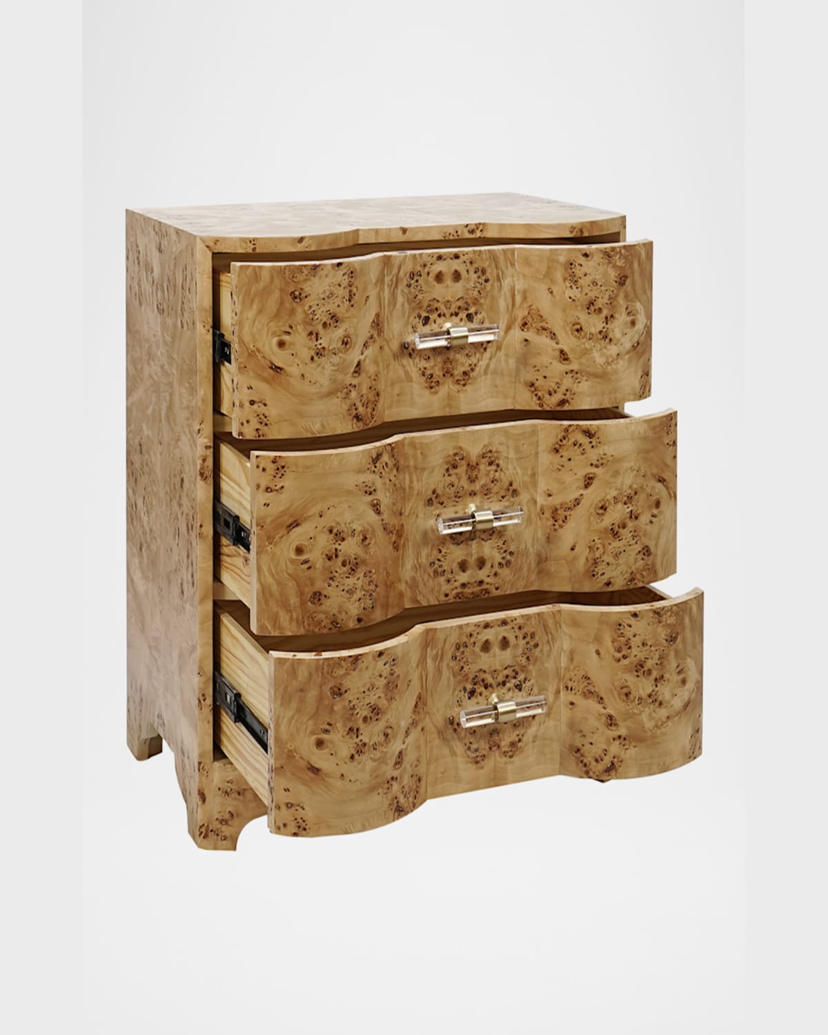 Worlds Away Calvin 3-drawer Side Table In Brown