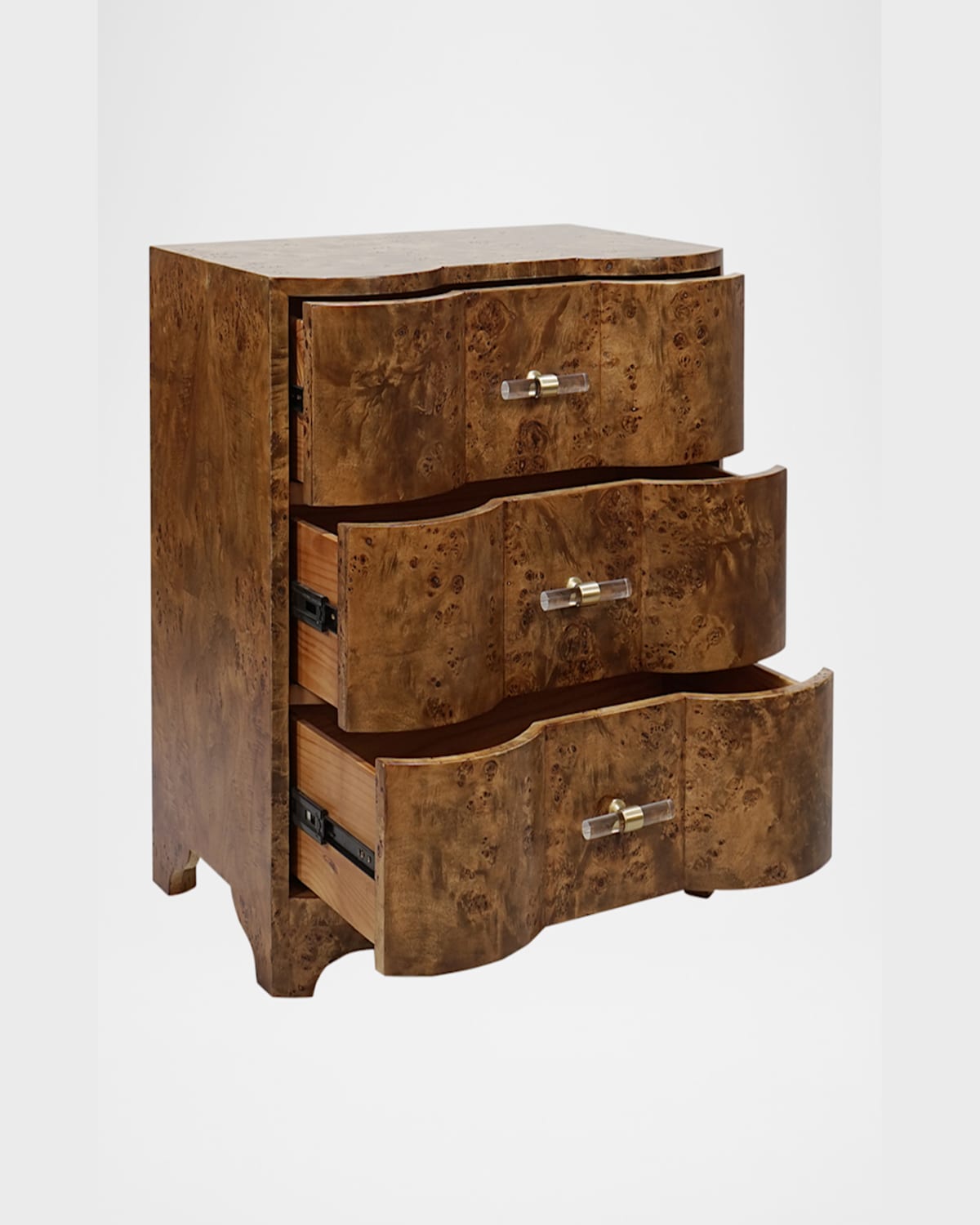 Worlds Away Calvin 3-drawer Side Table In Brown