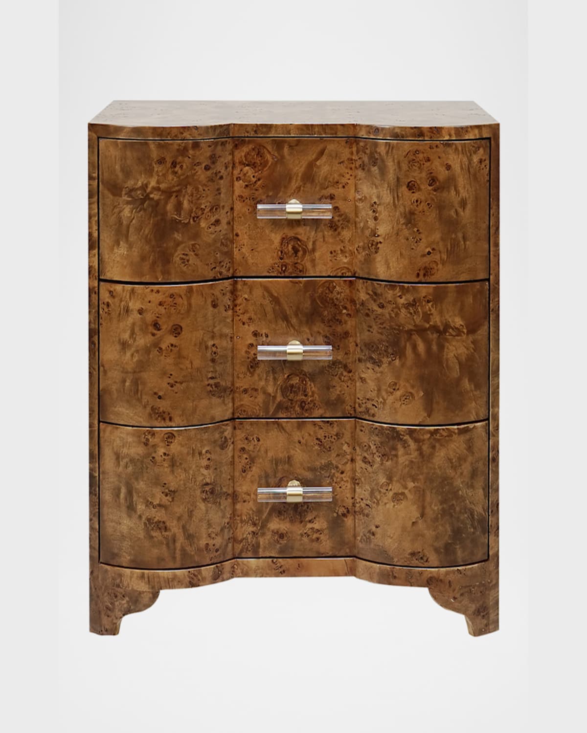 Worlds Away Calvin 3-drawer Side Table In Brown