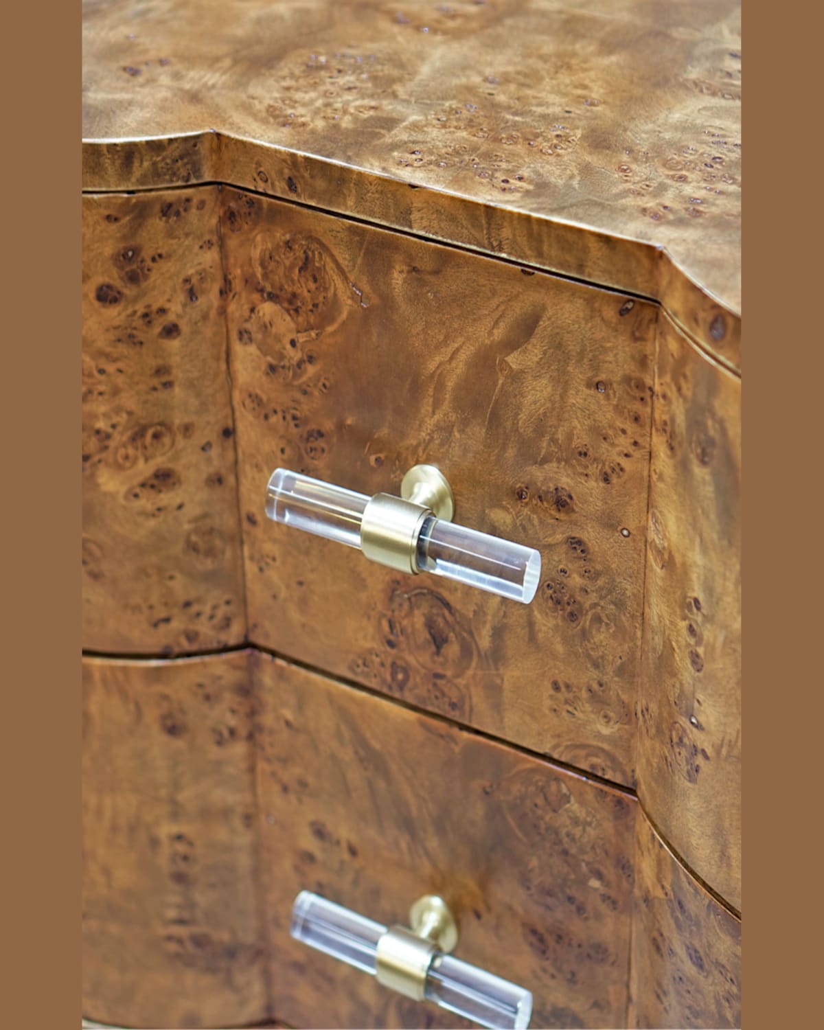 Worlds Away Calvin 3-drawer Side Table In Brown