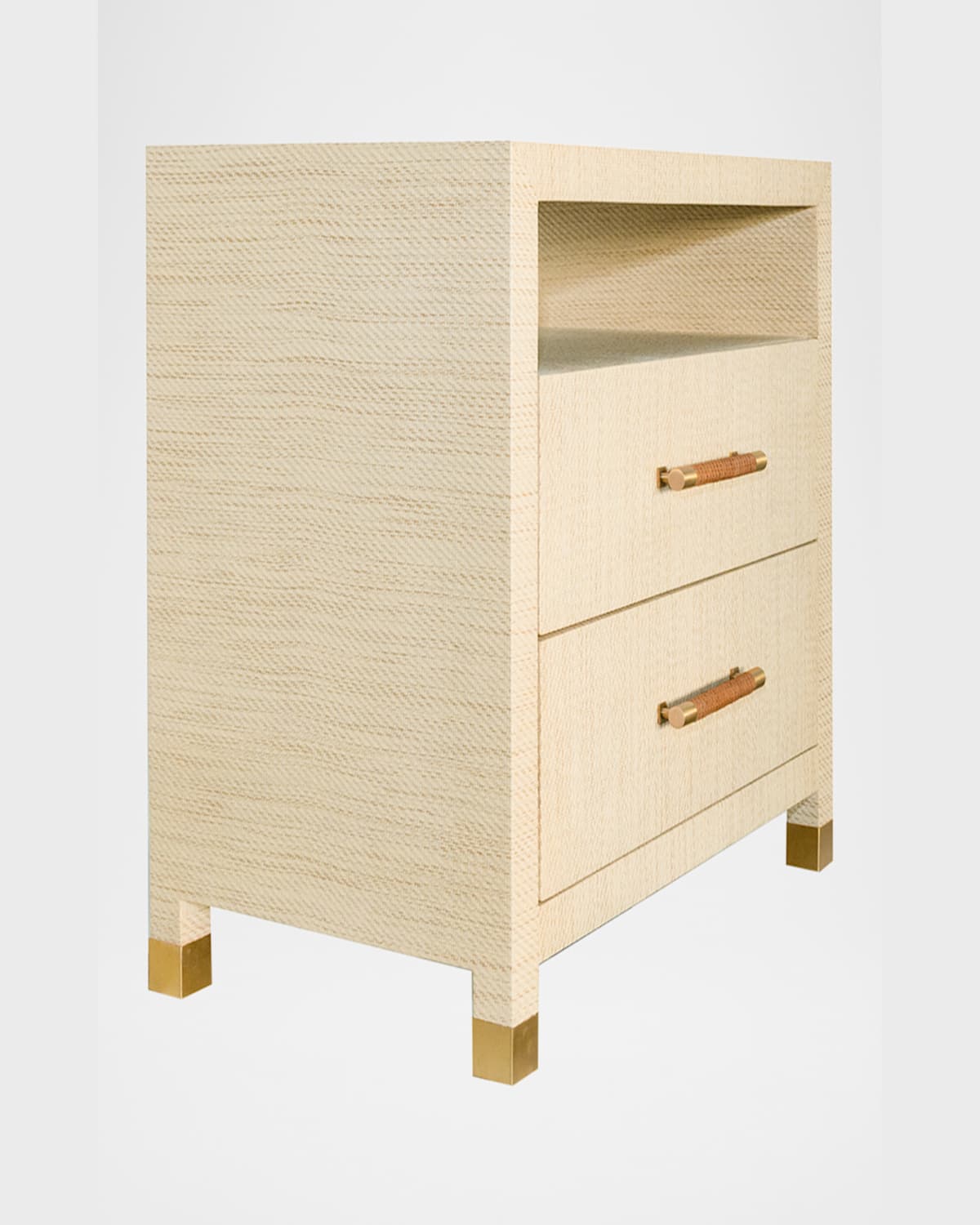 Worlds Away Hancock 2-drawer Side Table In Natural