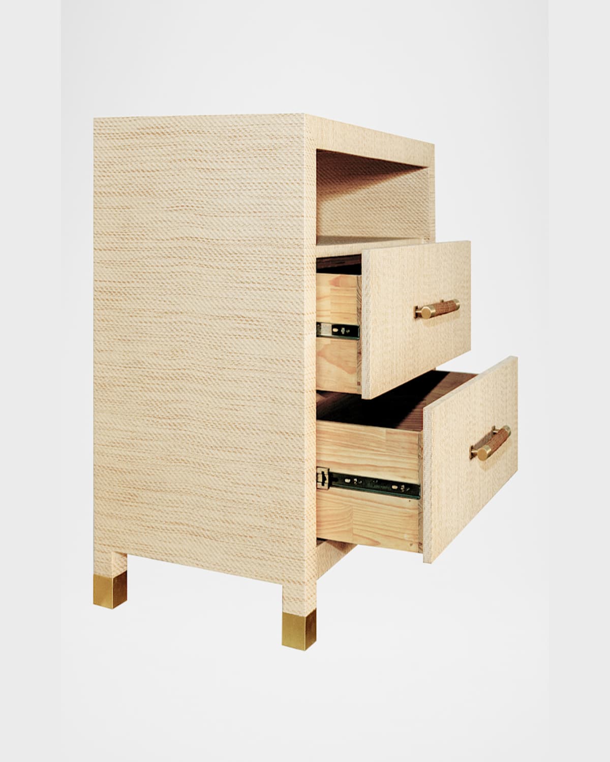 Worlds Away Hancock 2-drawer Side Table In Natural