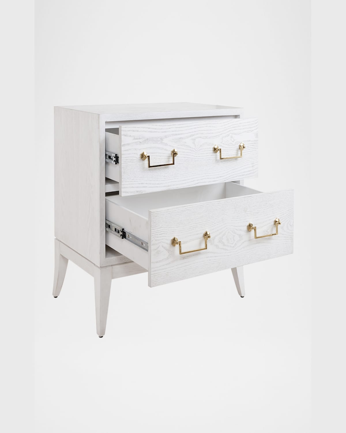 Worlds Away Kenna 2-drawer Side Table In White