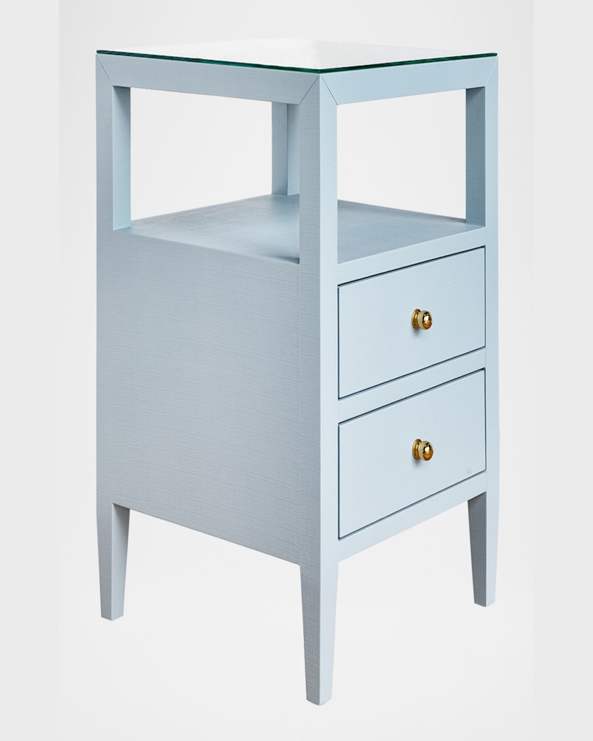 Worlds Away Roscoe 2-drawer Side Table In Blue