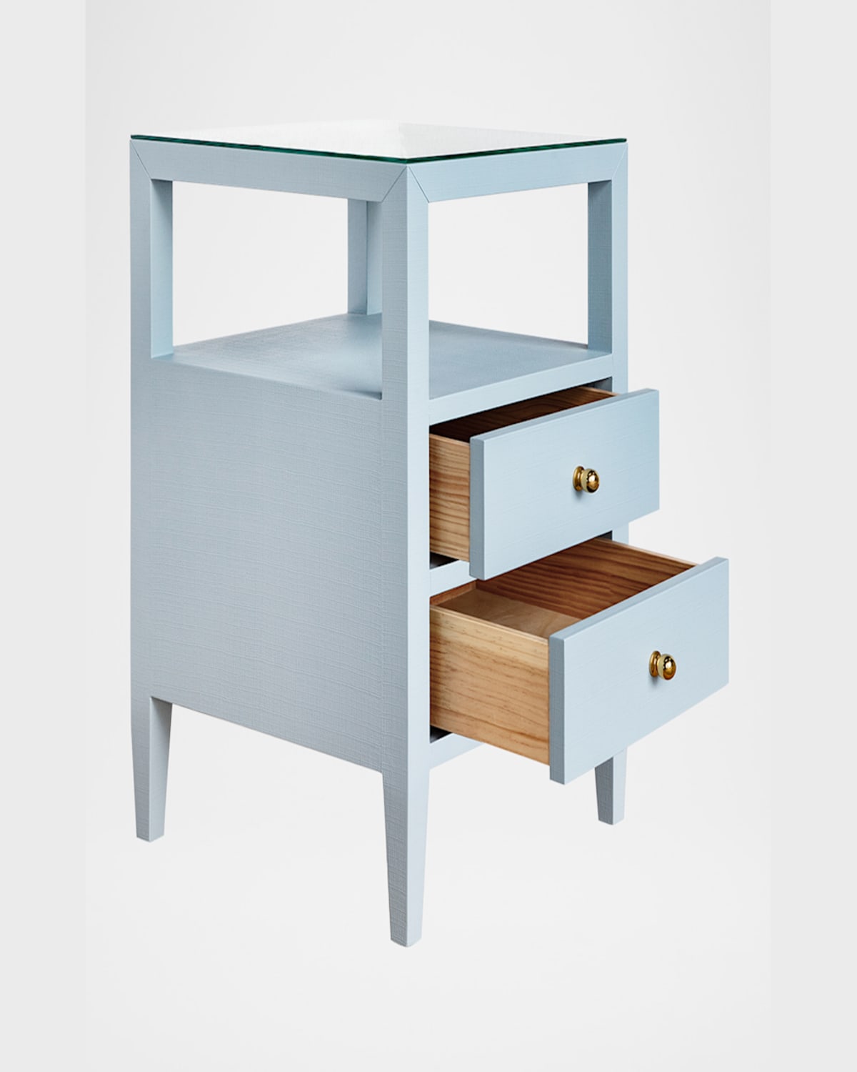 Worlds Away Roscoe 2-drawer Side Table In Blue