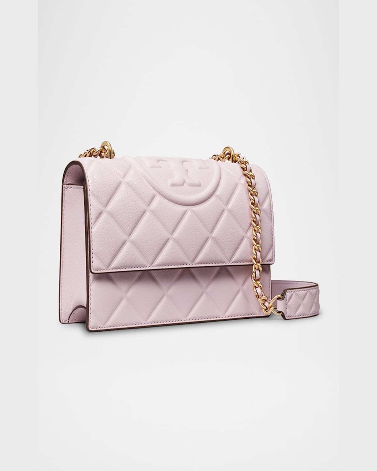 Tory Burch Fleming Small Convertible Leather Shoulder Bag In Vanilla Soft Serve