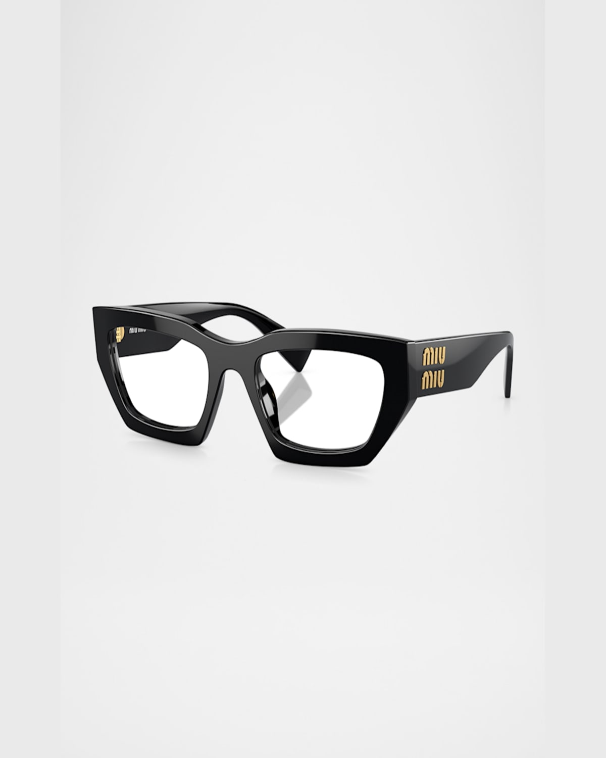 Miu Miu Mu 03xv Acetate Rectangular Optical Glasses In Black