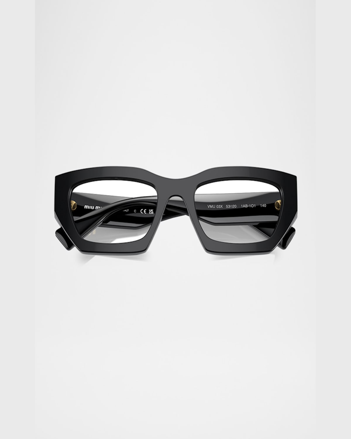 Miu Miu Mu 03xv Acetate Rectangular Optical Glasses In Black