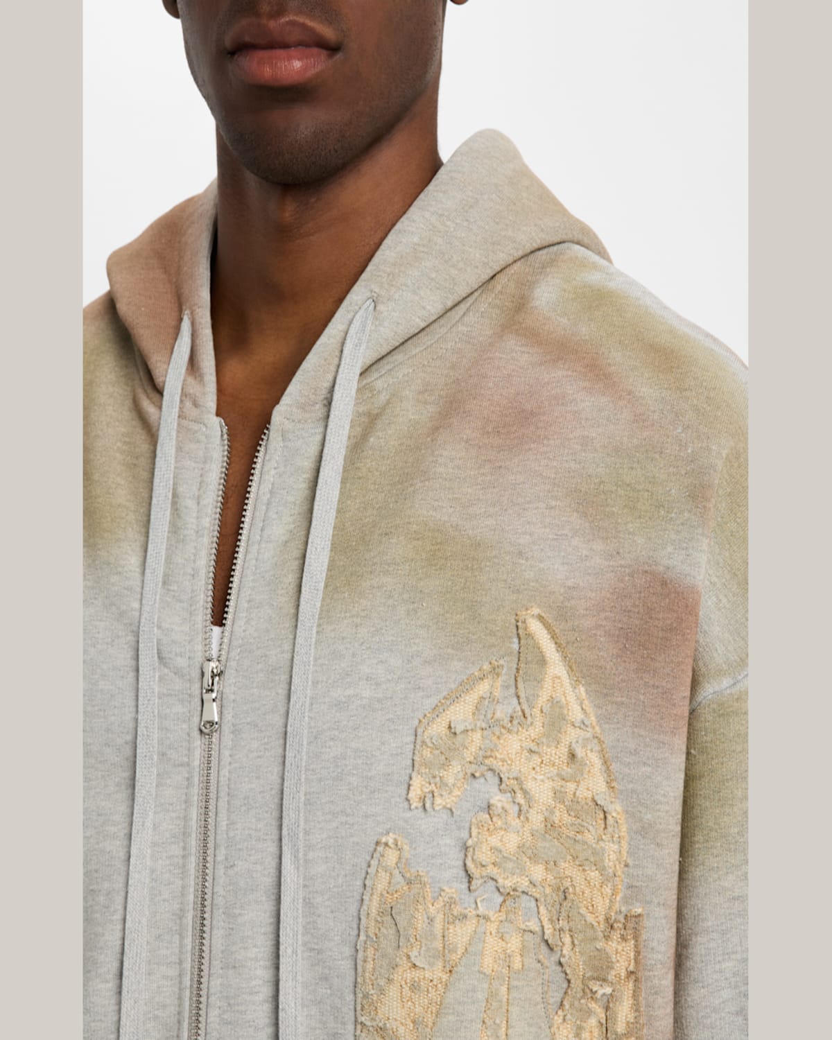 Who Decides War Gray Signature Mechanic Zip Up Hoodie In Vintage Grey