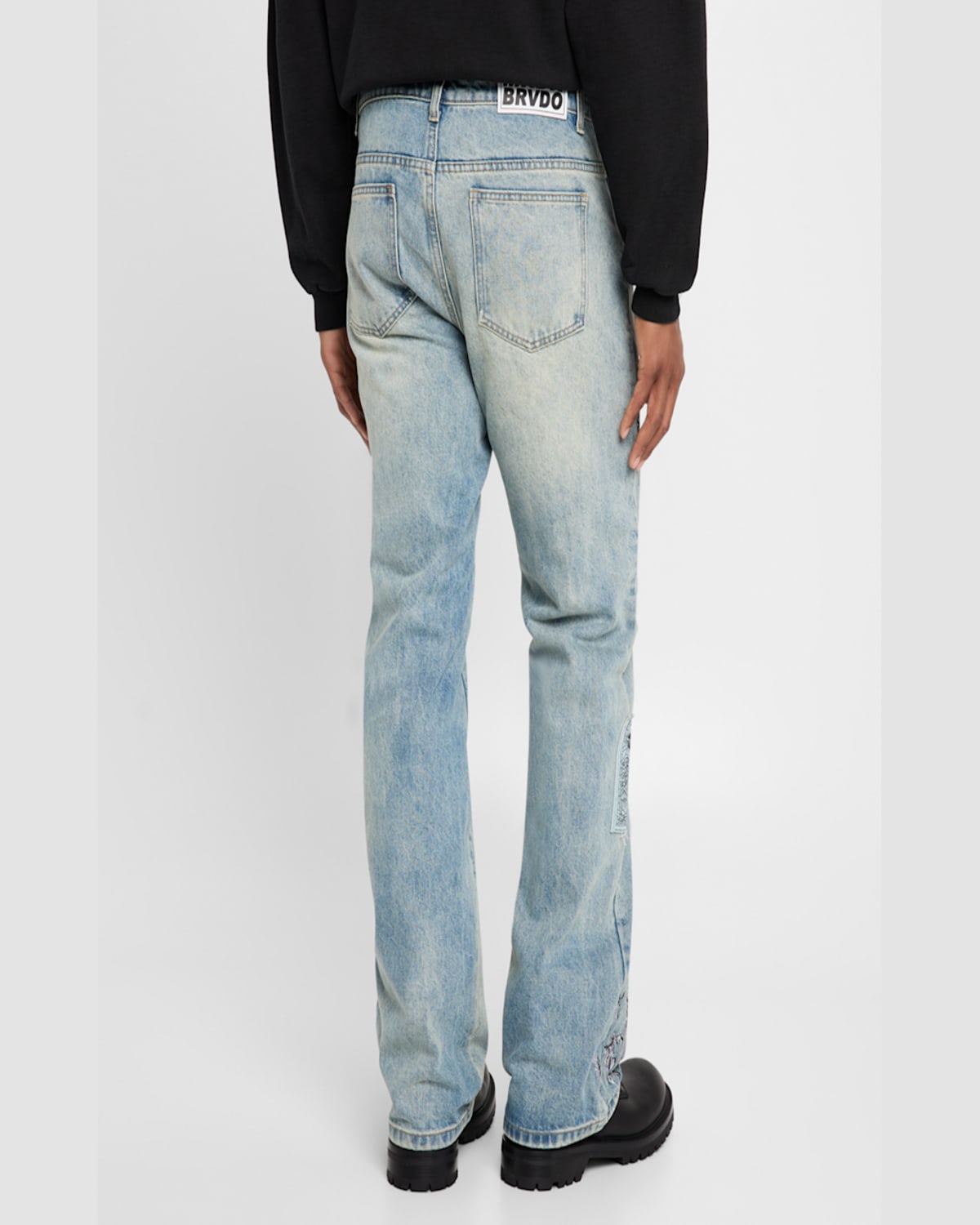 Who Decides War Blue Scratched Denim Jeans In Denim
