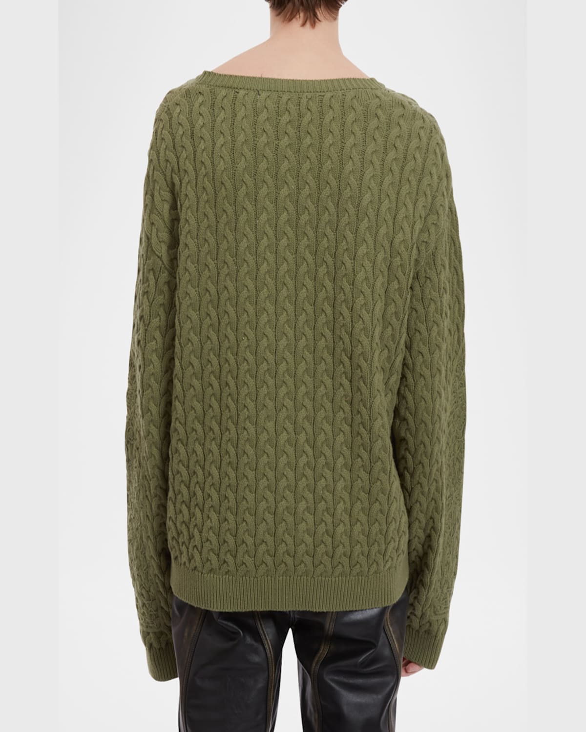 Who Decides War Green Lagoon Cable Knit Sweater In Olive