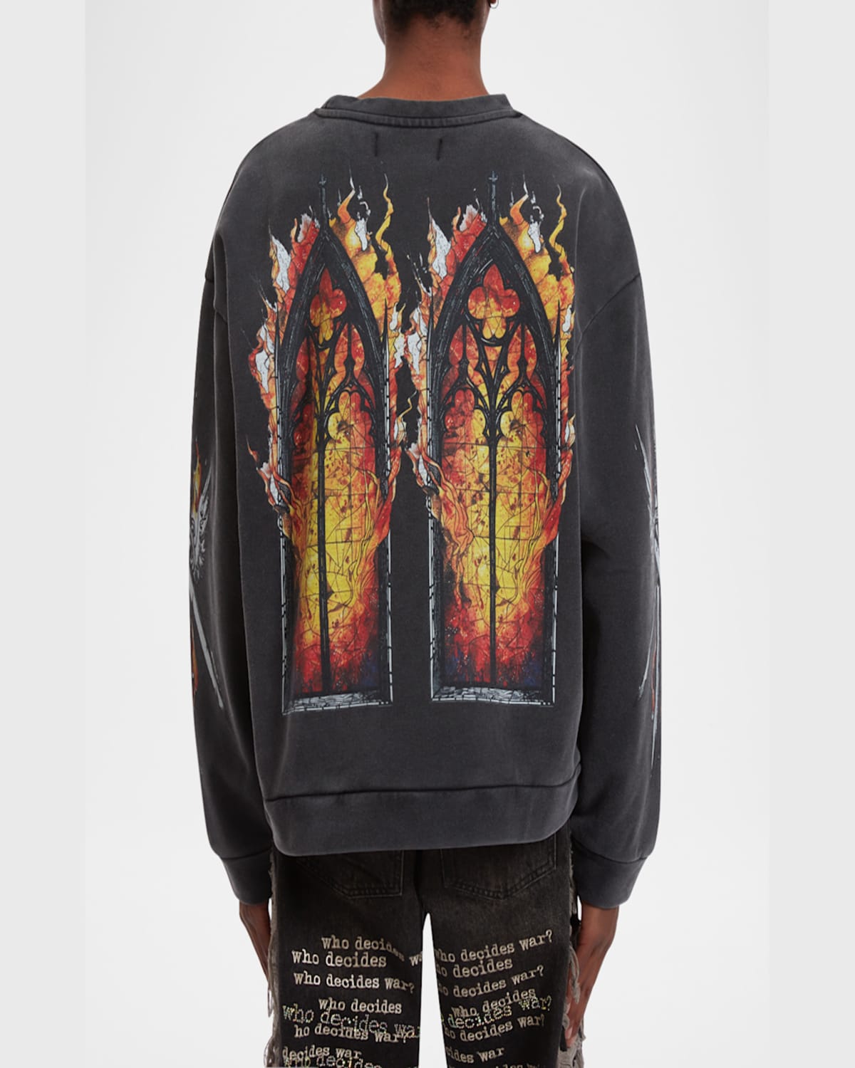 Who Decides War Black Ember Chapel Crewneck Sweatshirt In Coal