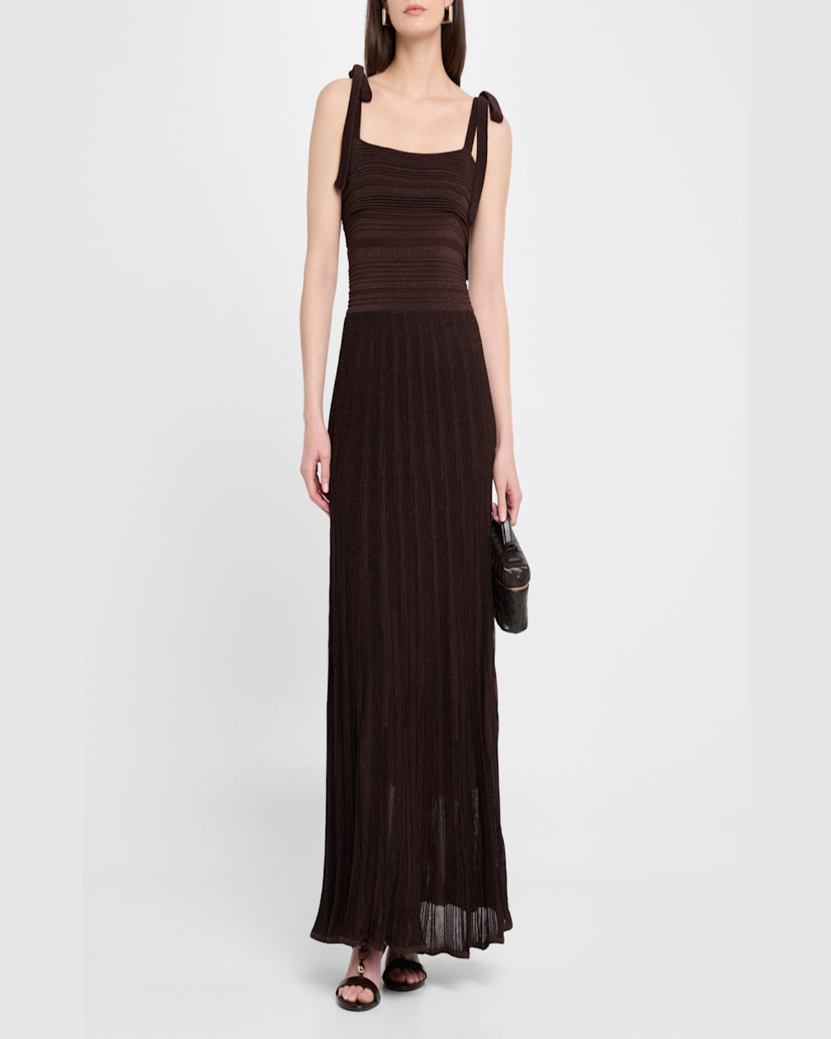Zimmermann Lucky Metallic Ribbed Stretch-knit Maxi Dress