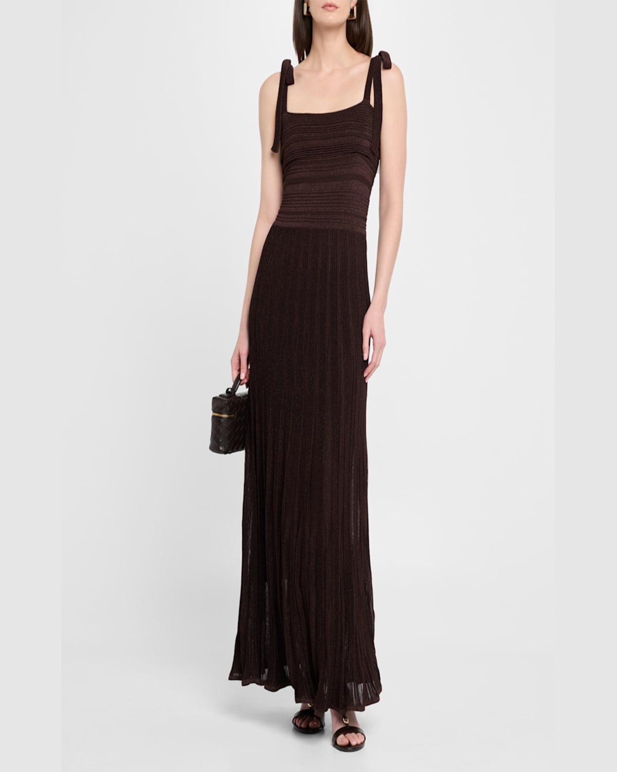 Zimmermann Lucky Metallic Ribbed Stretch-knit Maxi Dress