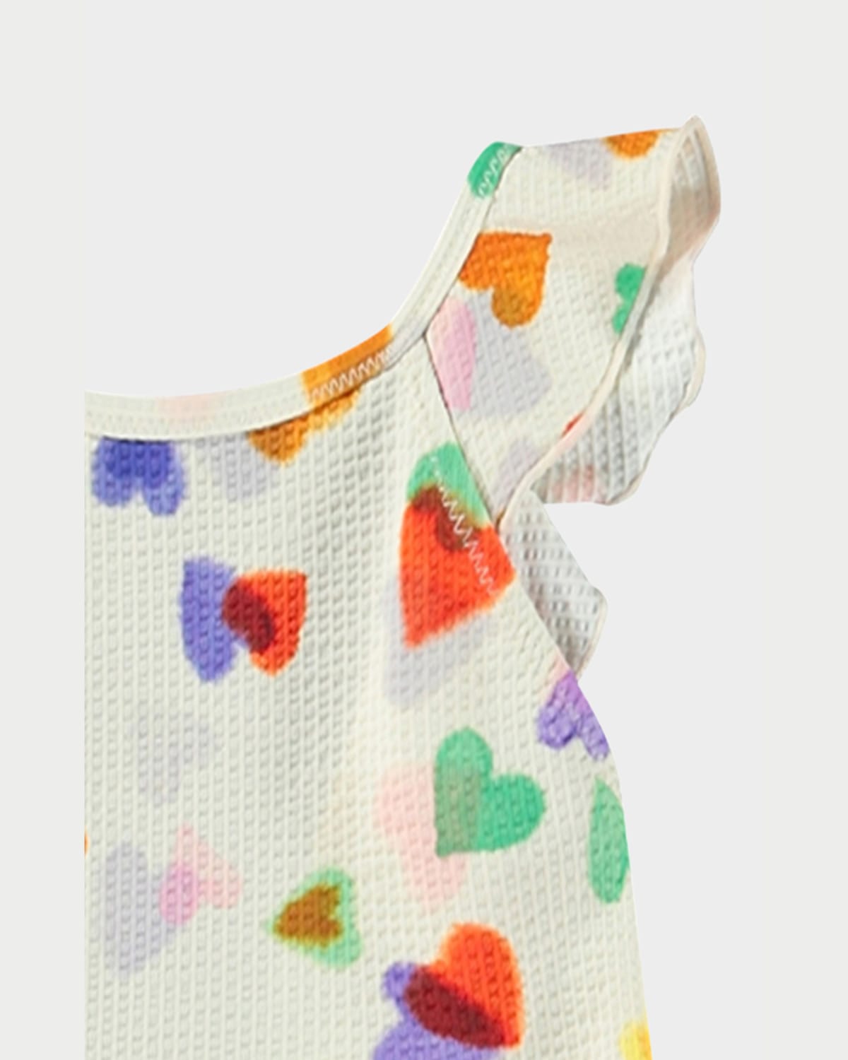 Molo Printed Lycra One Piece Swimsuit In Rainbow Hearts
