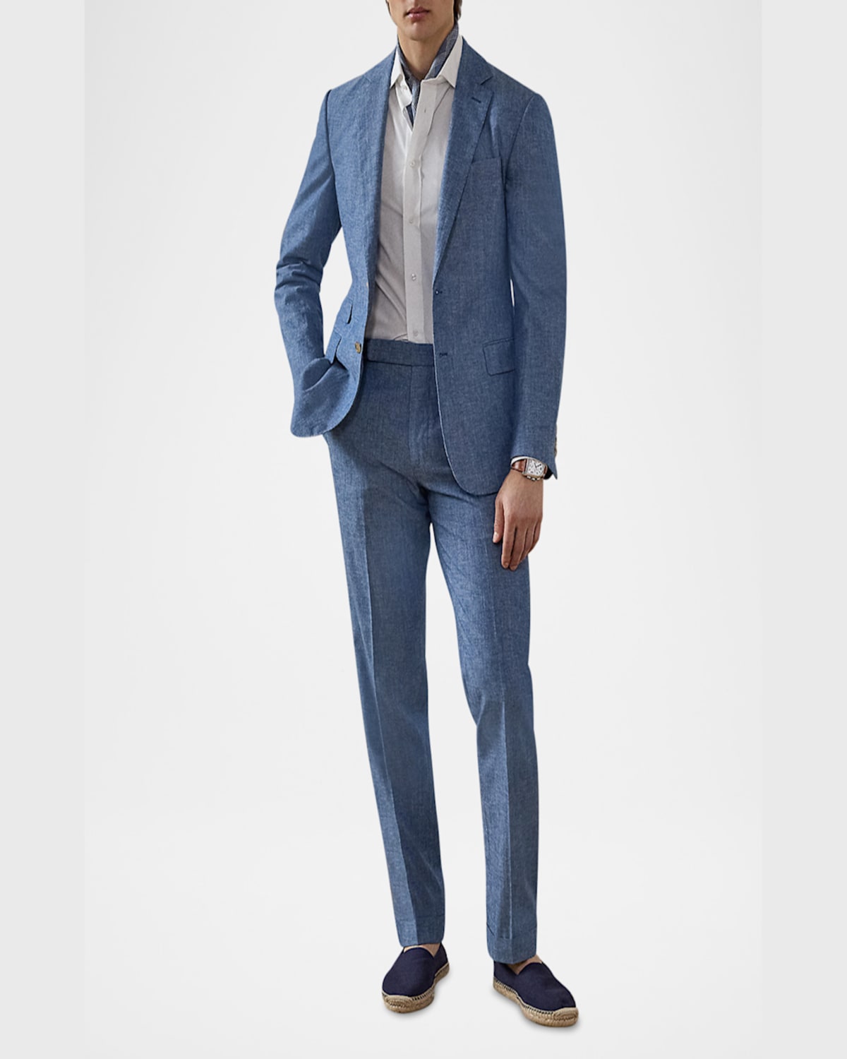Ralph Lauren Men's Nm X Rl Gregory Handmade Suit Trousers In Blue/white