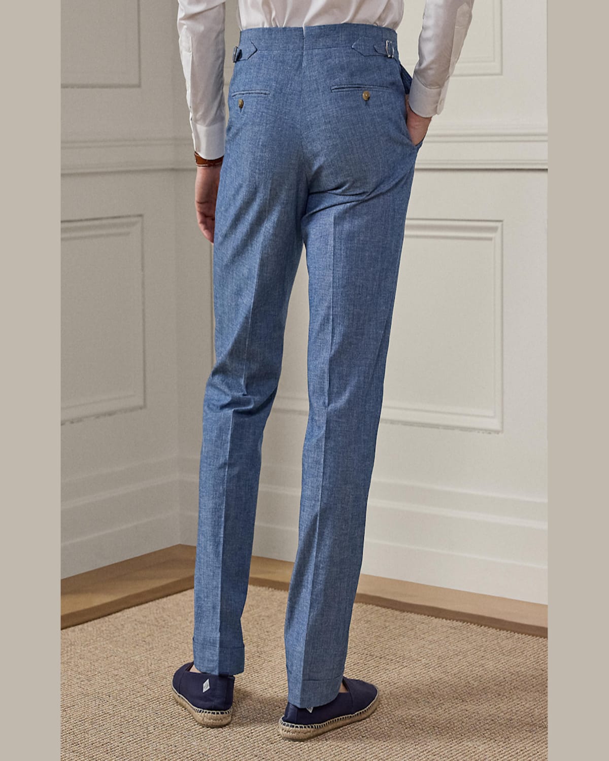 Ralph Lauren Men's Nm X Rl Gregory Handmade Suit Trousers In Blue/white