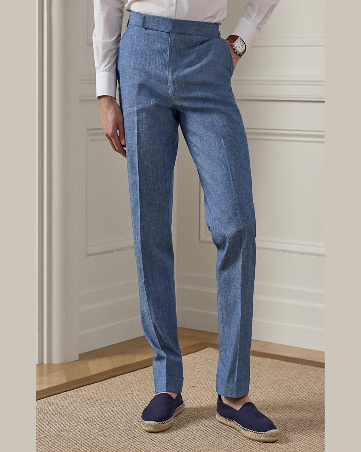 Ralph Lauren Men's Nm X Rl Gregory Handmade Suit Trousers In Blue/white