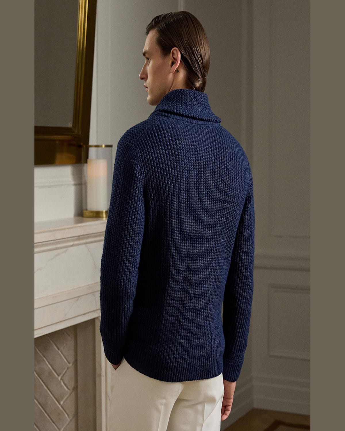 Ralph Lauren Men's Nm X Rl Shawl-collar Textured Cardigan In Indigo Blue
