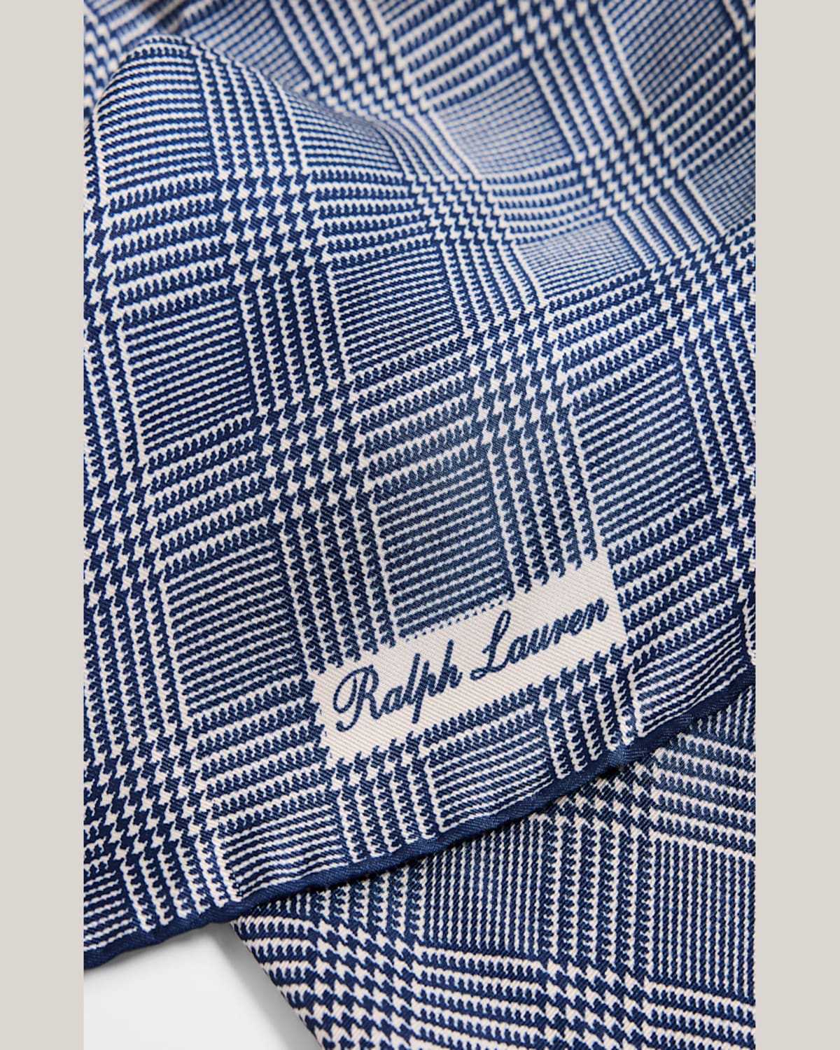 Ralph Lauren X Neiman Marcus Men's Glen Plaid Neckerchief In Navy