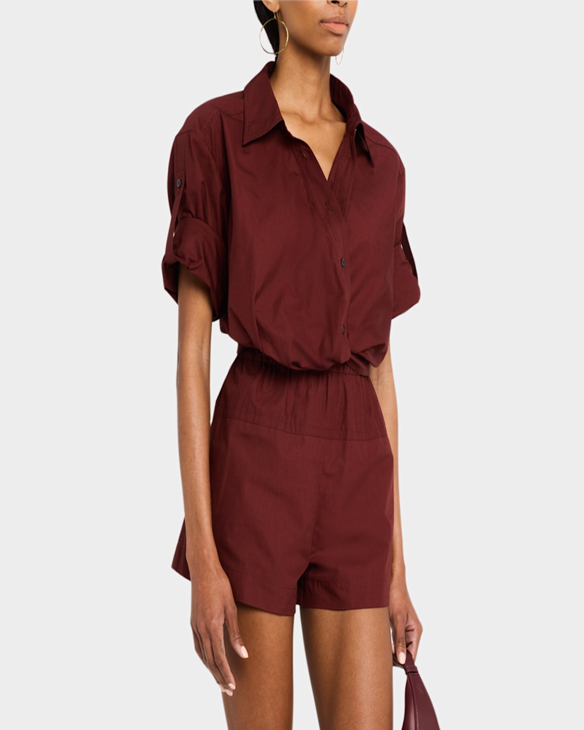 A.l.c Leo Gathered Button-front Top