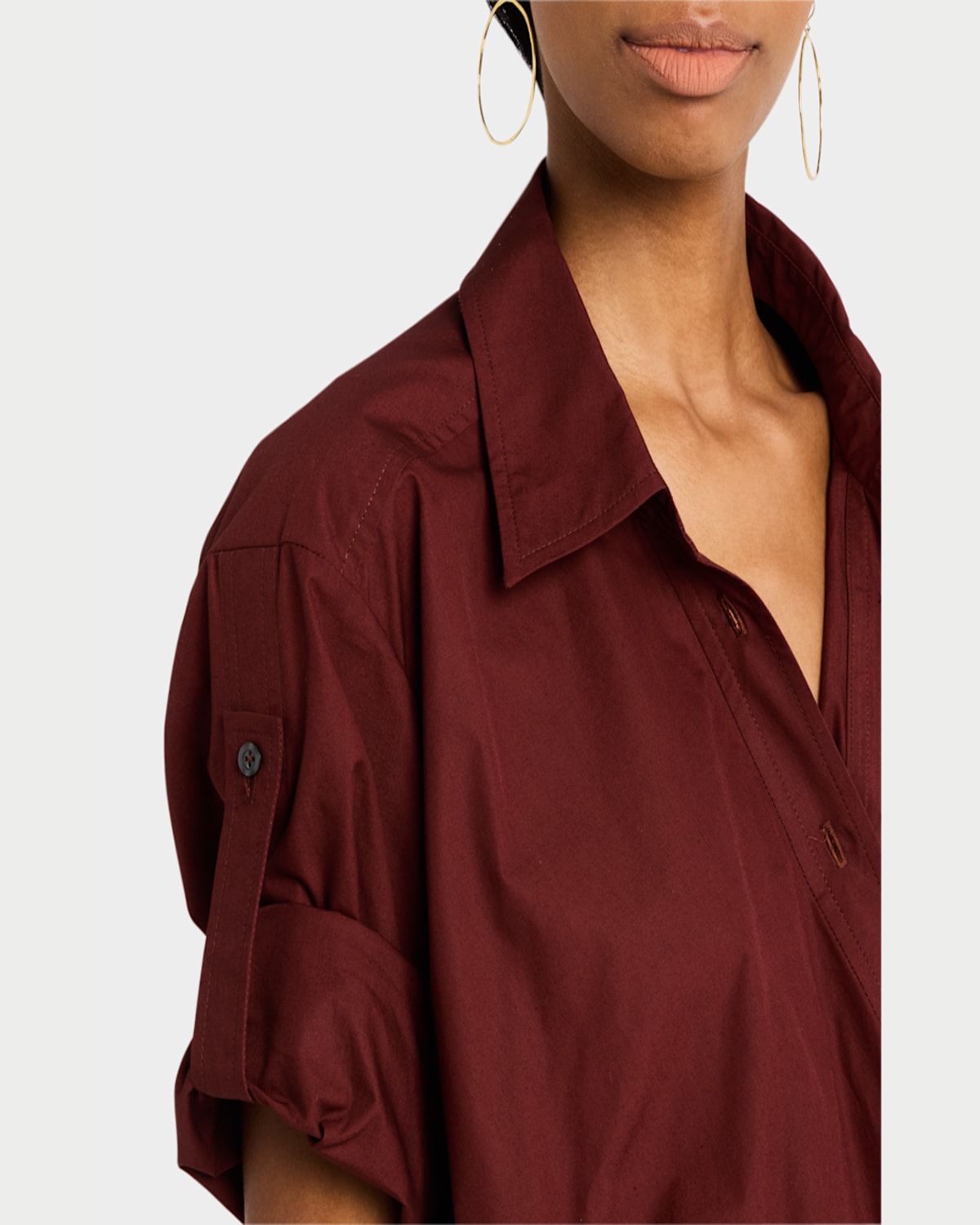 A.l.c Leo Gathered Button-front Top