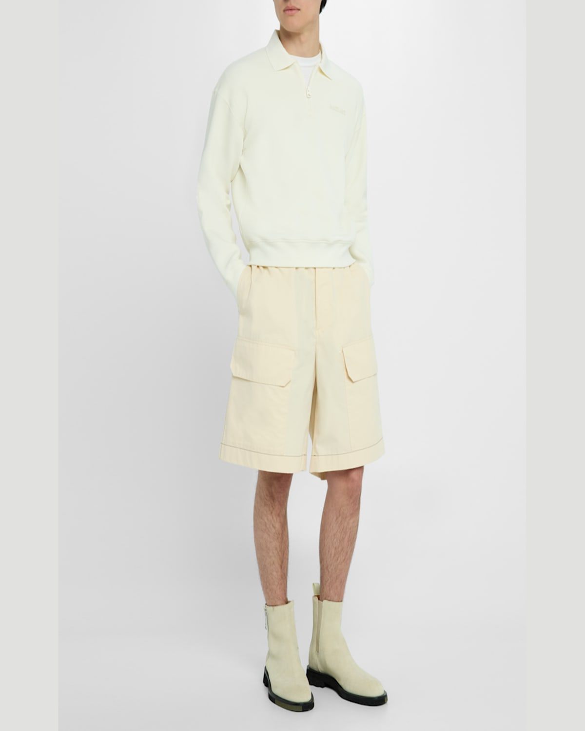 Mackage Men's Felix Quarter-zip Sweater In Cream