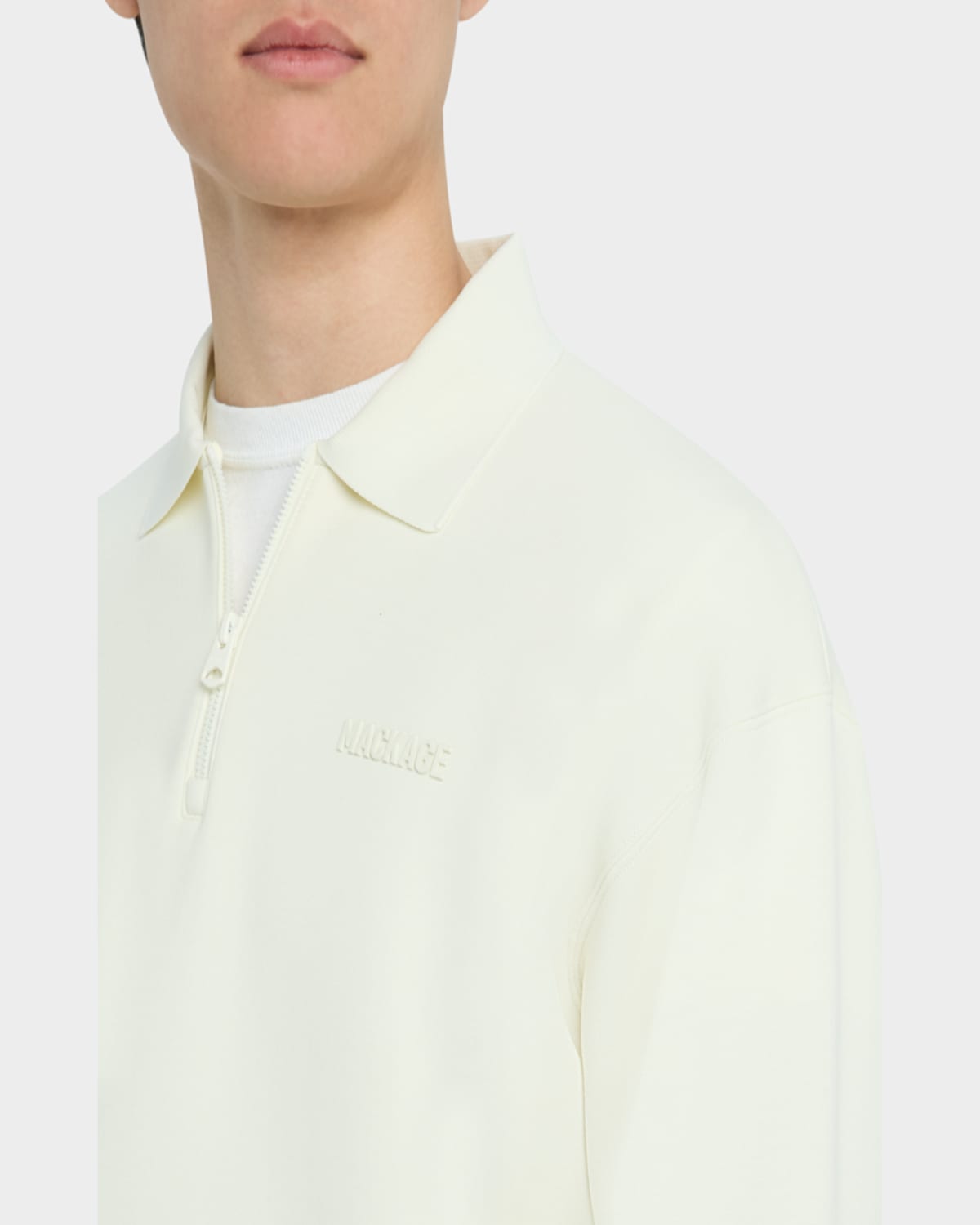 Mackage Men's Felix Quarter-zip Sweater In Cream