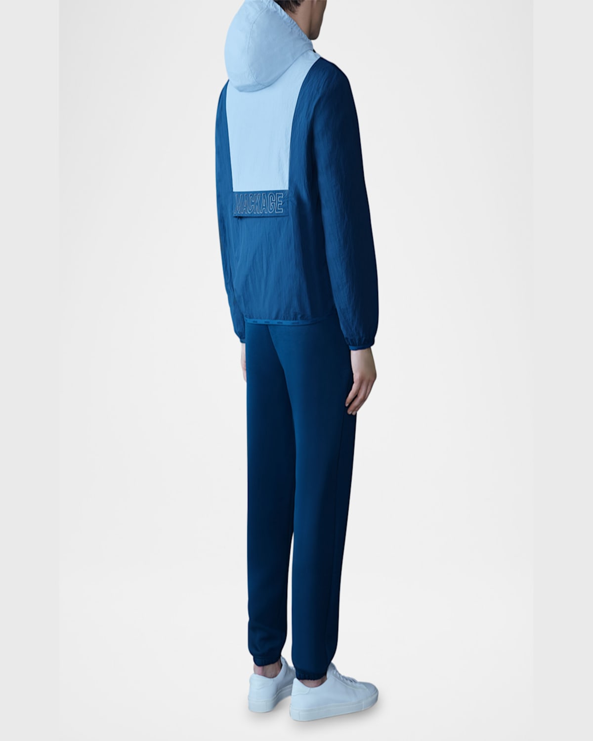 Mackage Men's Reid Bicolor Rain Jacket In Tid-fogblu