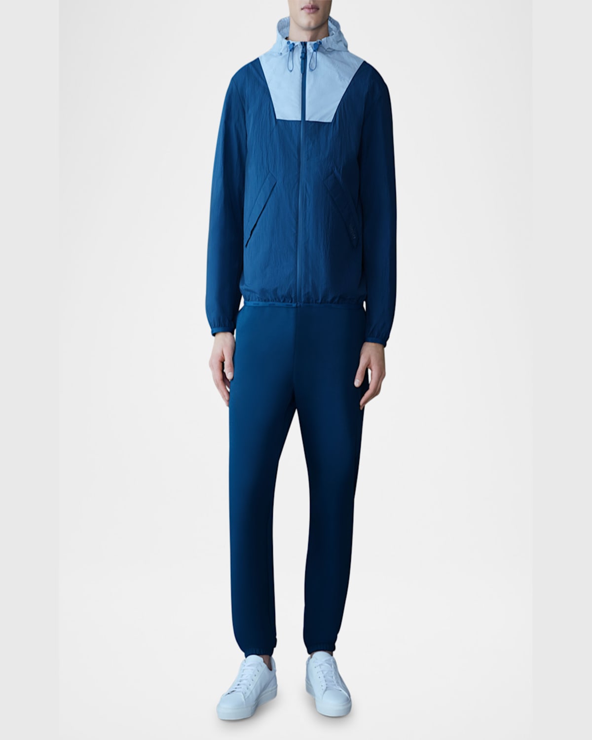 Mackage Men's Reid Bicolor Rain Jacket In Tid-fogblu