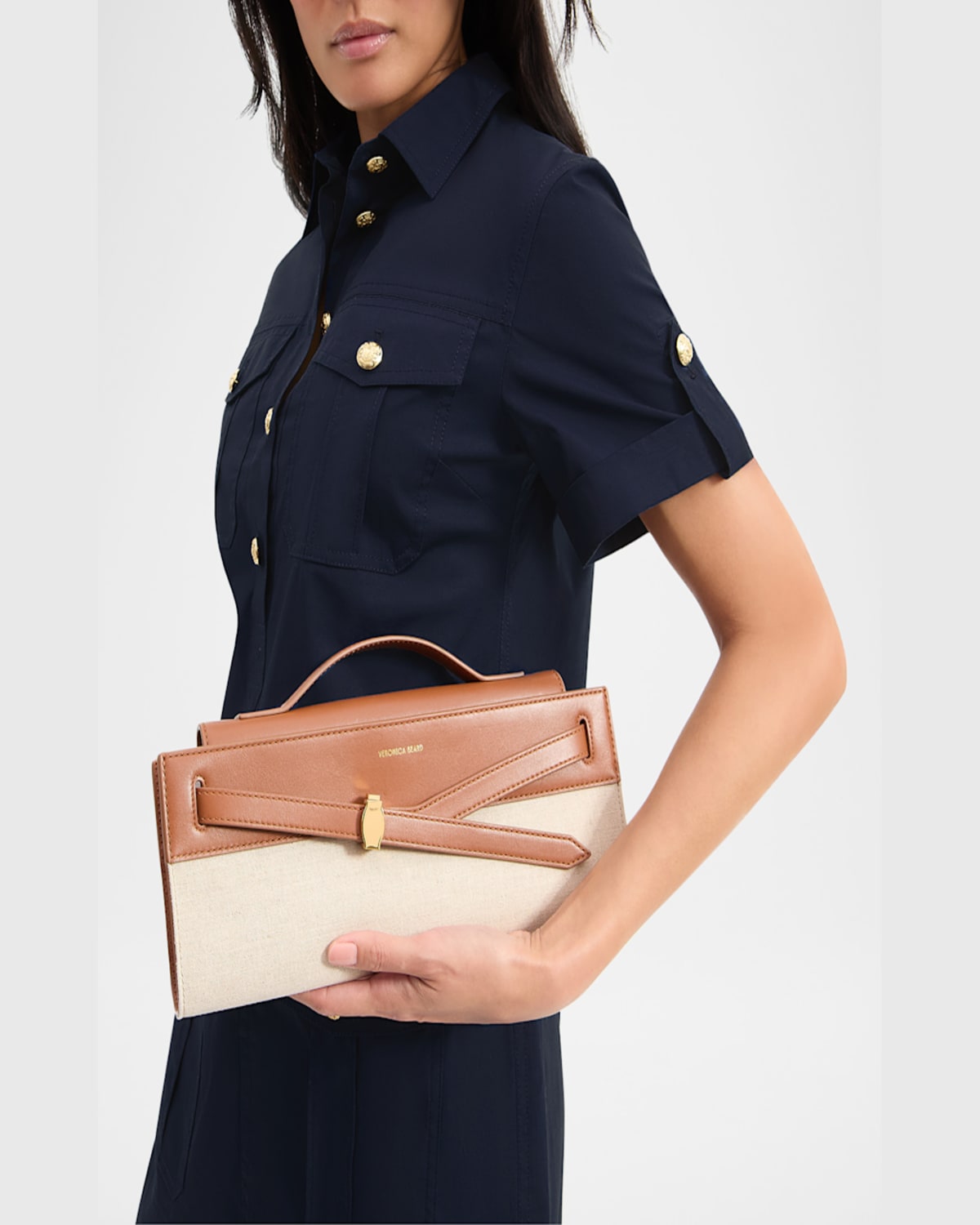 Veronica Beard Dash Clutch In Naturalhazel
