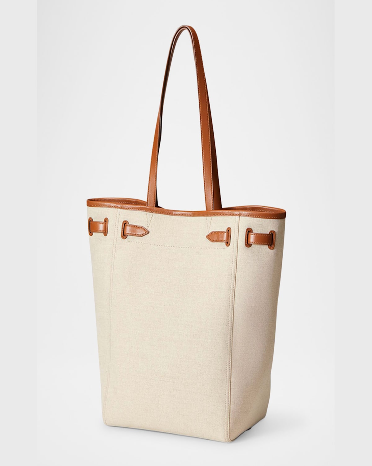 VERONICA BEARD DASH CANVAS & LEATHER NORTH-SOUTH TOTE BAG 