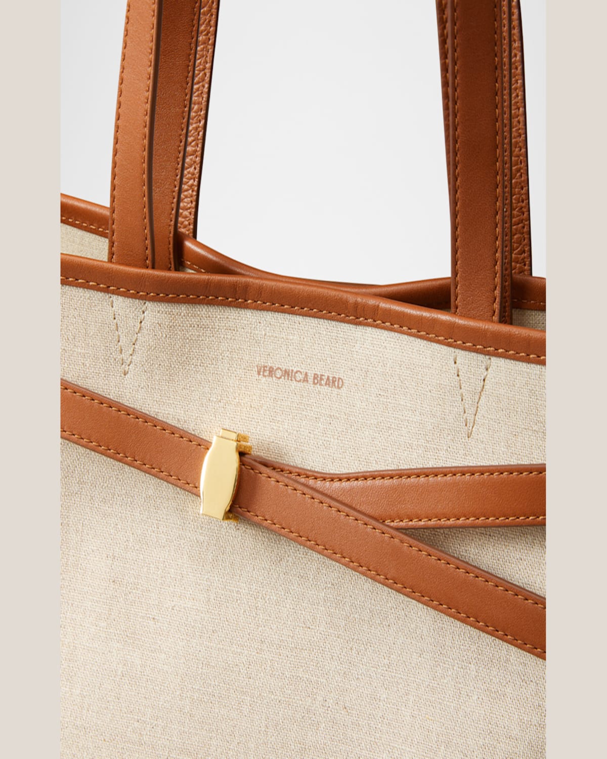 VERONICA BEARD DASH CANVAS & LEATHER NORTH-SOUTH TOTE BAG 