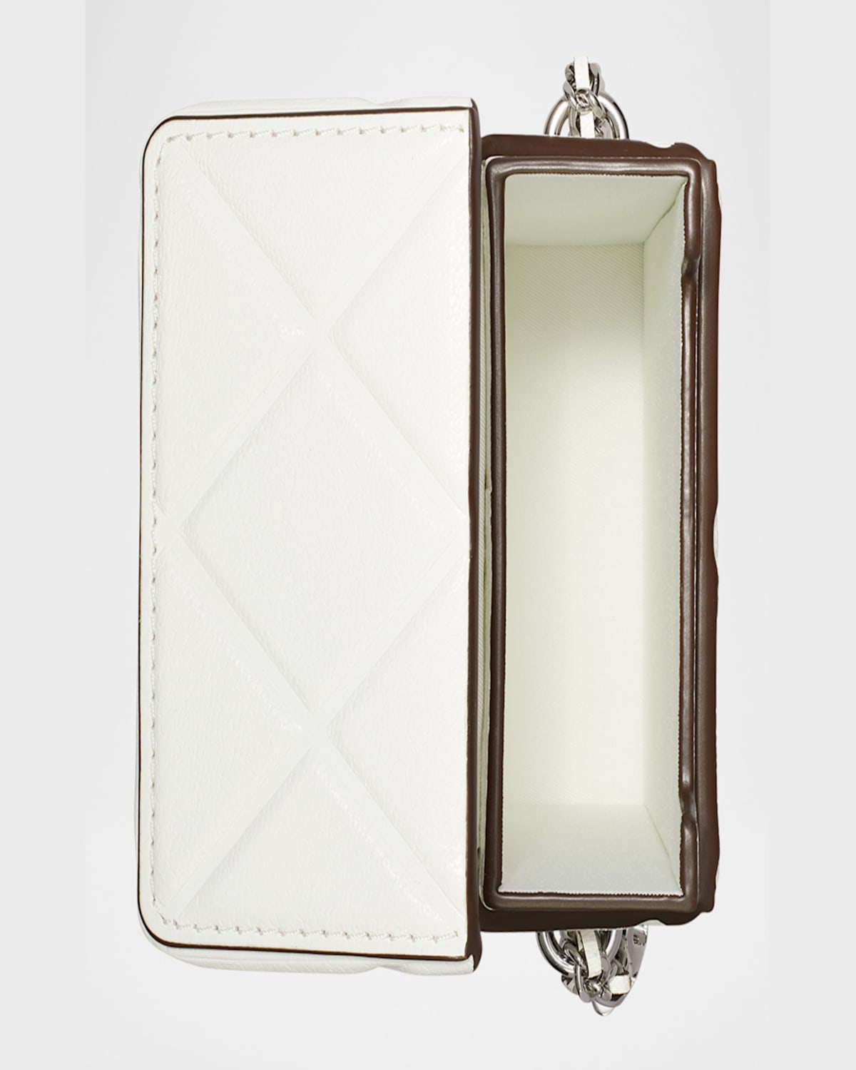 Tory Burch Fleming Flap Leather Phone Crossbody Bag In Blanc